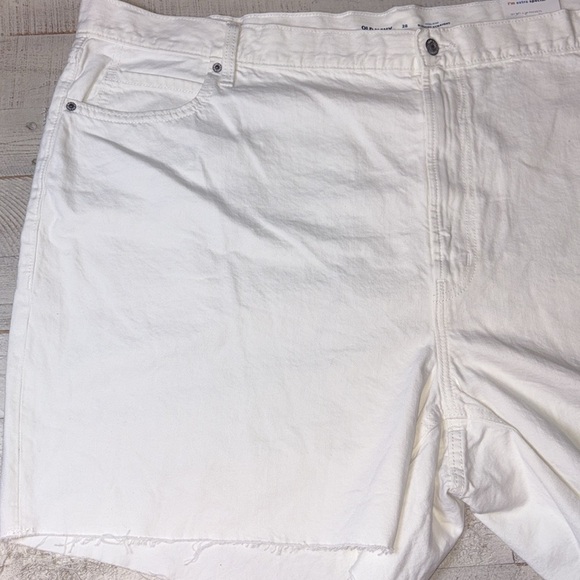 Old Navy Shorts Denim High-Rise Slouchy White Straight Women's Size: 28 New - Picture 3 of 14